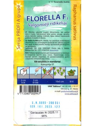 Ridikėliai valgomieji 'Florella' F1