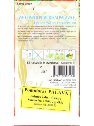 Pomidorai valgomieji 'Palava' H