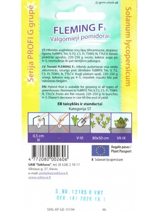 Pomidorai 'Fleming' H, 6 sėklos